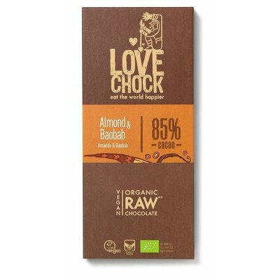 Lovechock tablette chocolat bio cru amandes et babobab