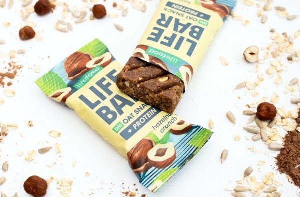 Lifebar barre protéinée avoine noisette oat snack Bio sans gluten