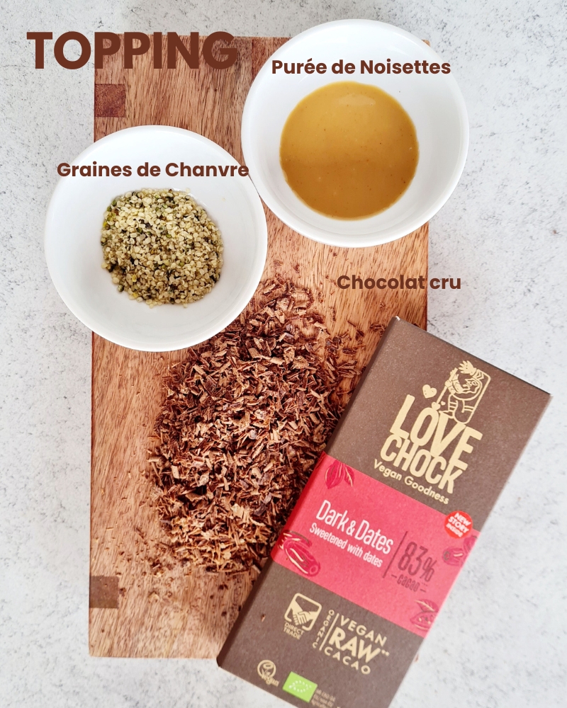Topping smoothie bowl proteine chocolat vegan