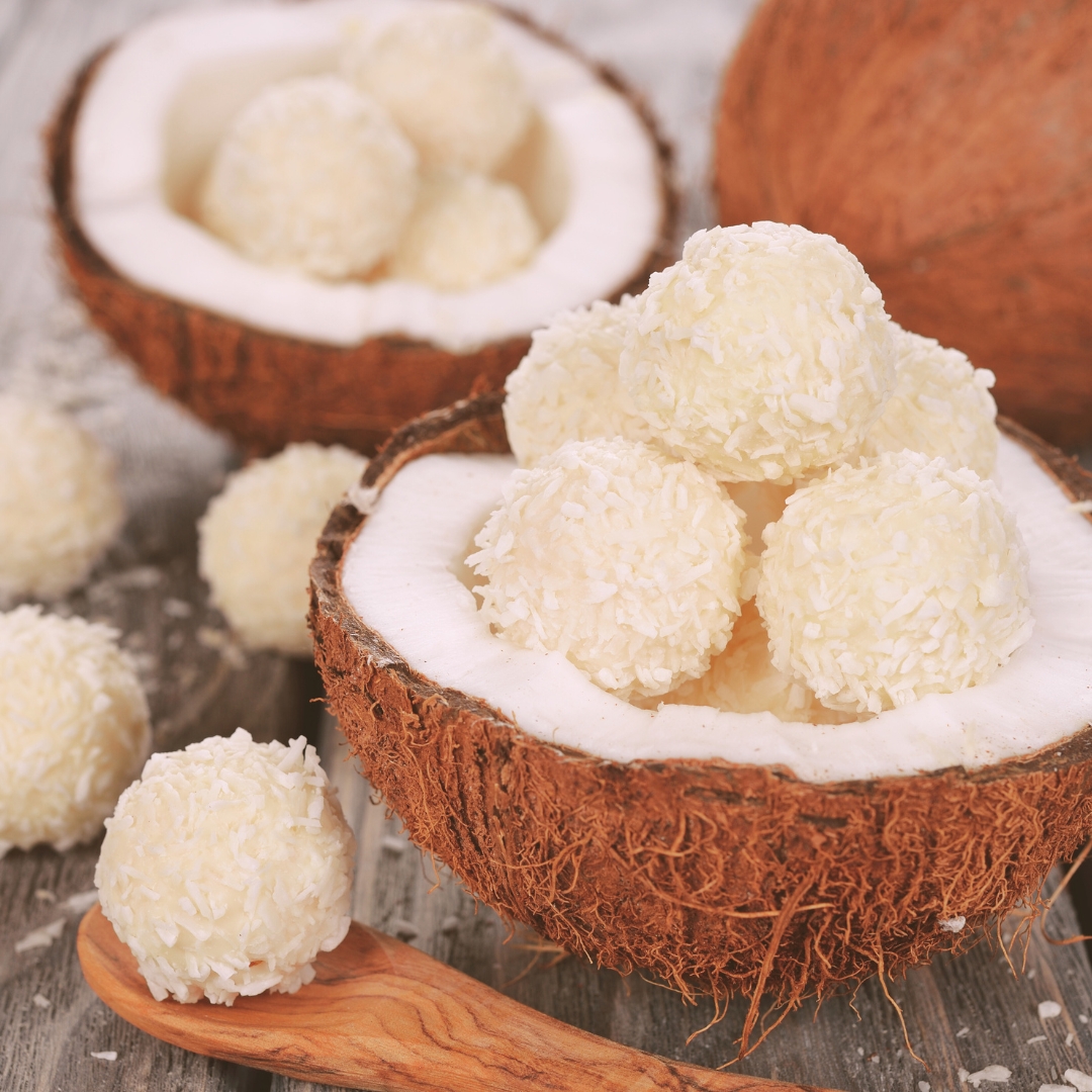 Envie d�un dessert de No&euml;l healthy et gourmand? Craquez pour nos perles de coco prot&eacute;in&eacute;es &agrave; la mangue fondante & vanille