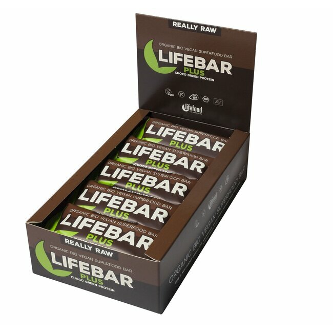 15 barres Chocolat & Protéine Verte 20% Bio & Crues LIFEBAR+