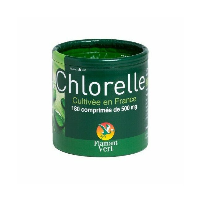 Chlorelle 180 comprimés, cultivée en France en milieu protégé