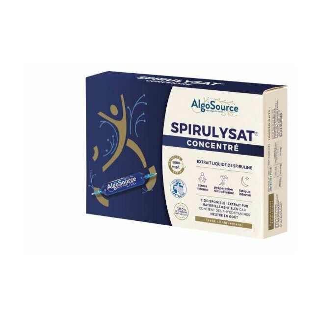 Spirulysat hyper Concentré 50 mg/ampoule - Spiruline fraîche liquide