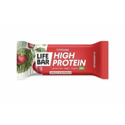 Barre Lifebar+ Protéine Fraise bio et crue