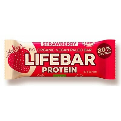 barre proteine bio vegan crue lifebar fraise