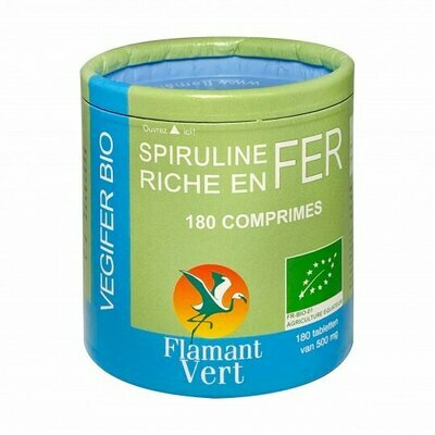 Vegifer spiruline fer Flamant vert 180 comprims