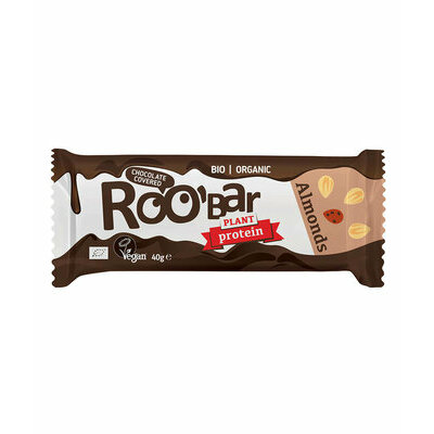 Barre Protéine aux Amandes, enrobée de Chocolat bio 40g