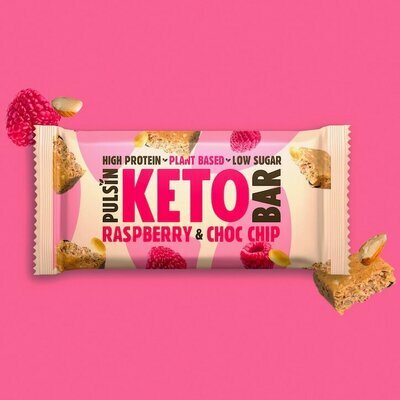 Barre Protéinée Keto Framboise & pépites de Chocolat