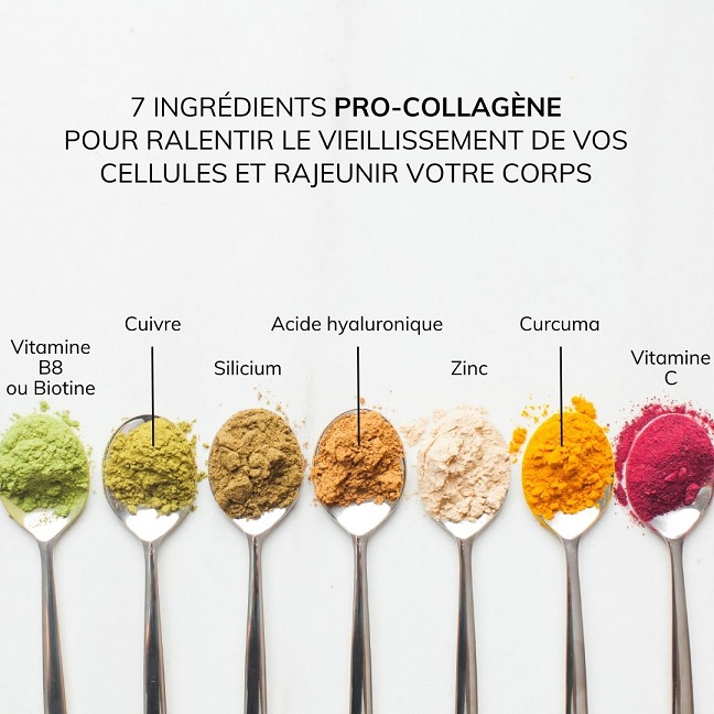 7 ingredients pro collagene vegetal Vivo life Sunwarrior