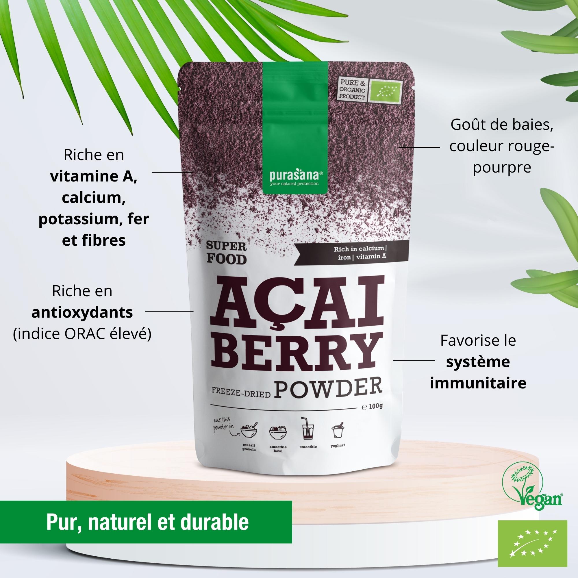 Açaï bio poudre superfood Purasana