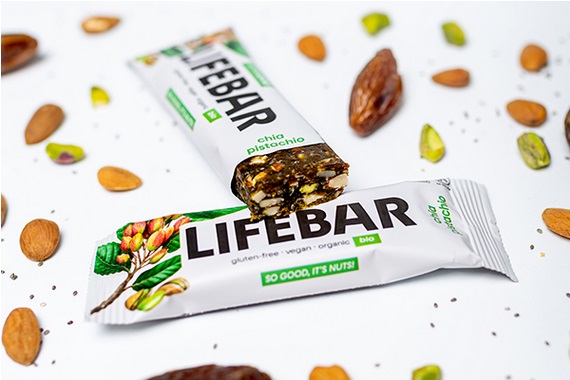 Barre energetique chia pistache herbe d orge bio Lifebar 