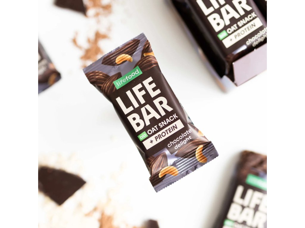 Barre protéinée crispy Lifebar à l'avoine chocolat oat snack bio sans gluten Lifefood