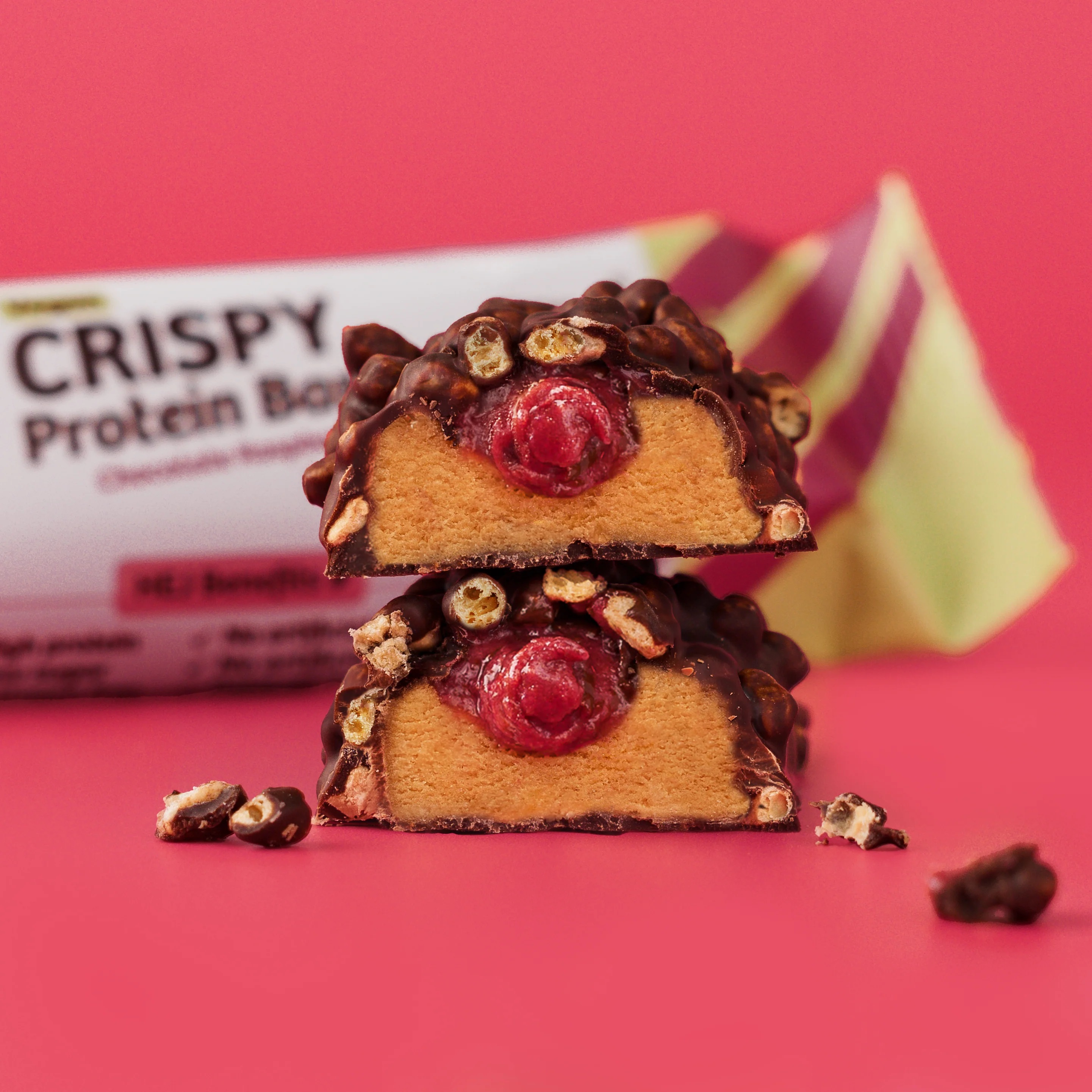 Hej barre proteinee chocolat framboise vegan crispy