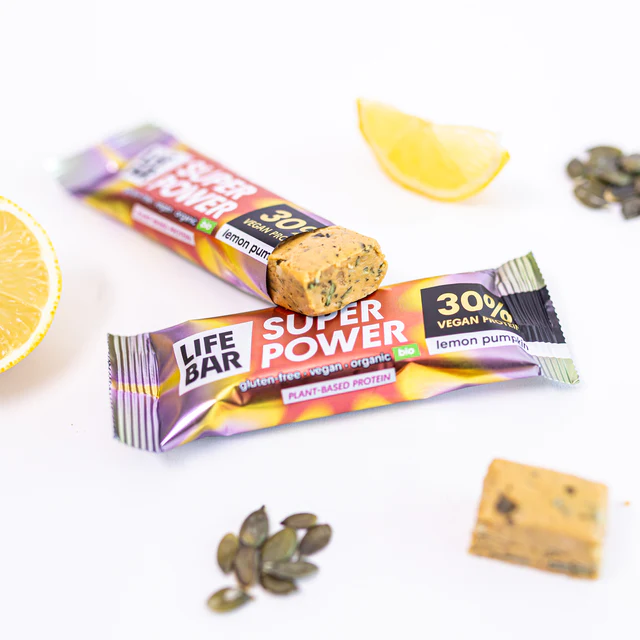 LIFEBAR barre proteinee vegan Super Power citron citrouille bio