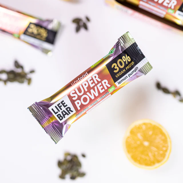  LIFEBAR barre proteinee vegan Super Power citron citrouille bio