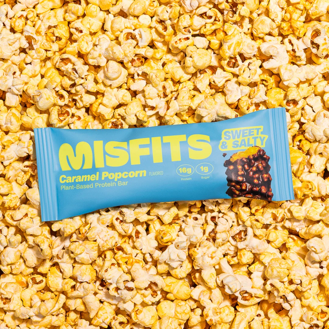 Misfits 15 barres protéinées vegan caramel salé popcorn