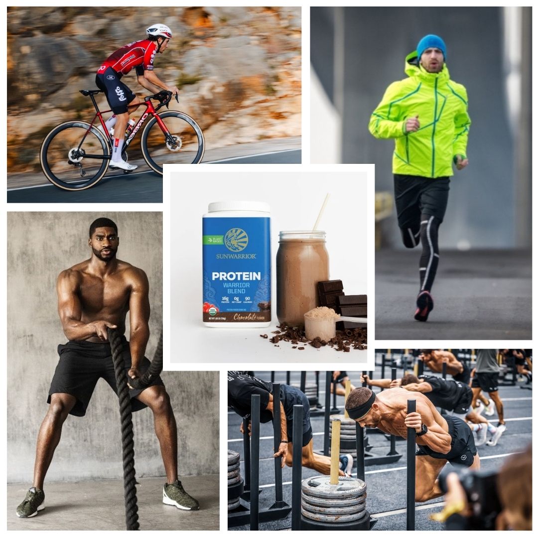 Pour qui est faite la Protéine vegetale Warrior Blend chocolat de Sunwarrior musculation hyrox cyclisme velo running course a pied