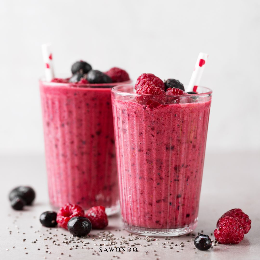 Recette shake proteine vegetale myrtille framboise Vivo Life