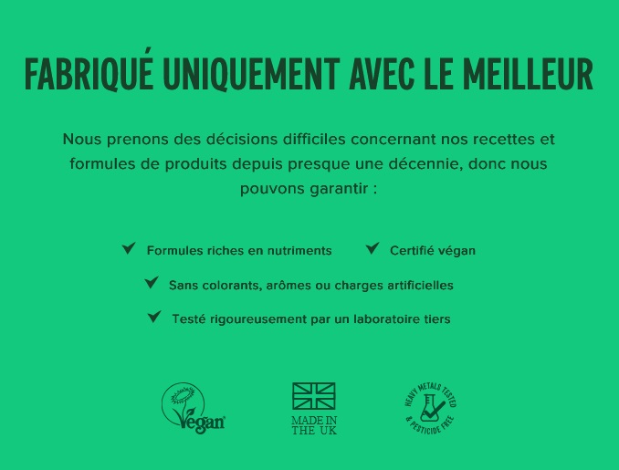 Vivo Life proteine vegetale en poudre fabriquee uniquement avec les meilleurs ingredients