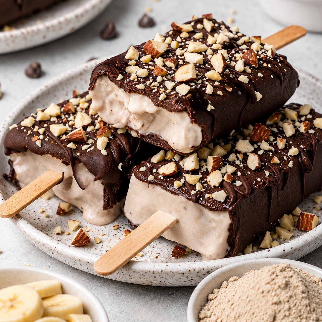 glace magnum &agrave; la banane et proteine a la vanille recette fait maison