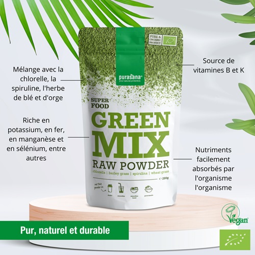 green mix poudre super aliments verts bio purasana