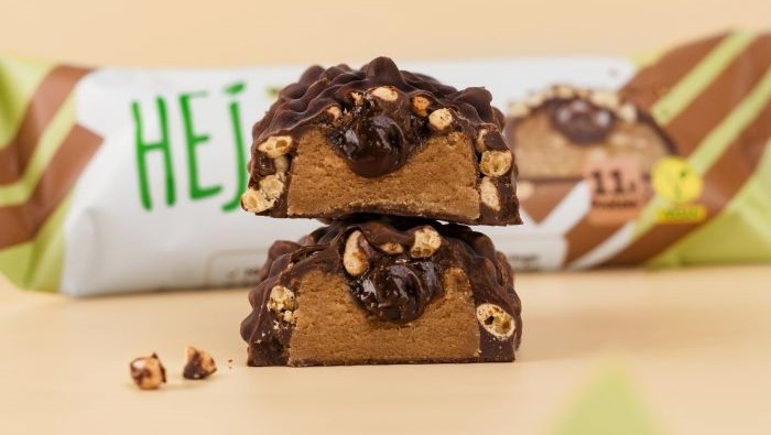 Barre proteinee vegan noisette nougat chocolat hej snack sain perte de poids healthy