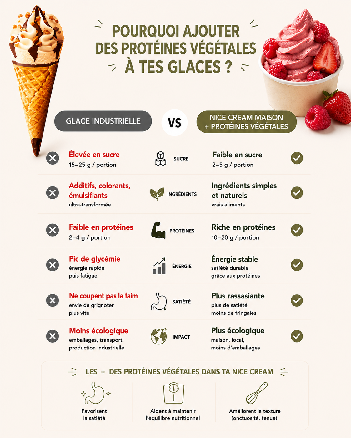 pourquoi ajouter des proteines a ta nice cream
