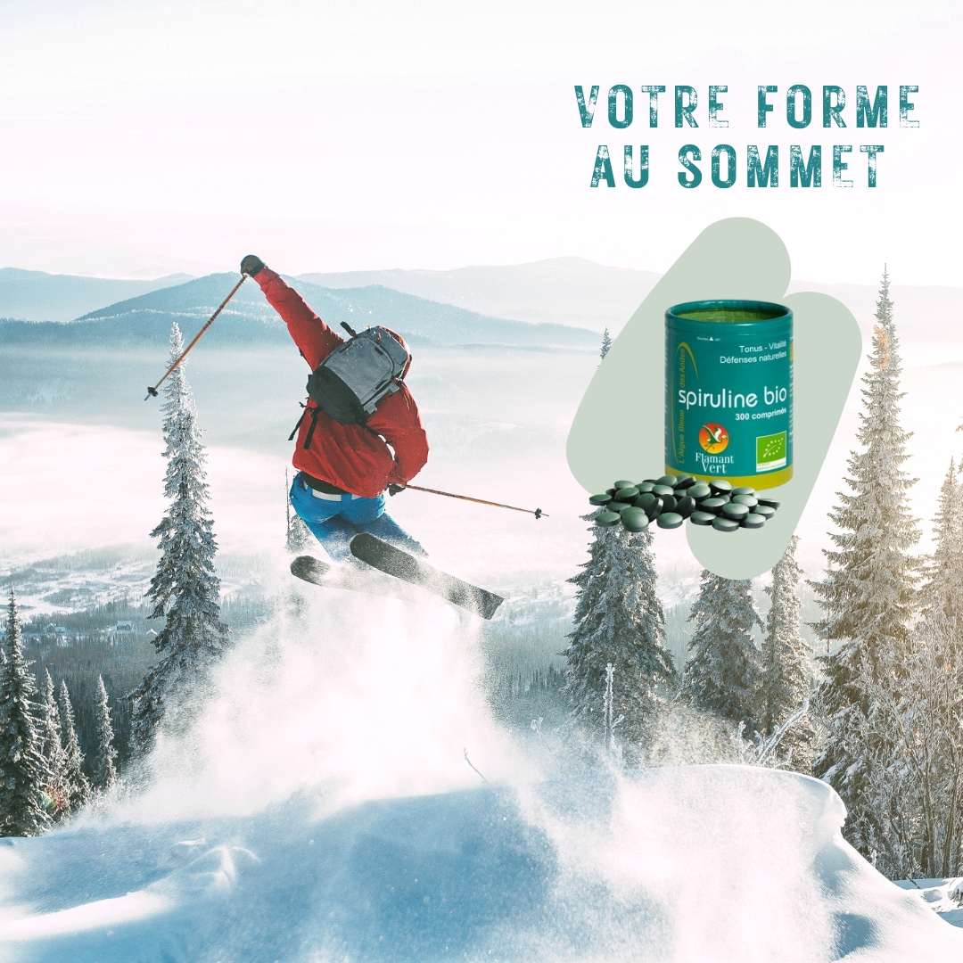 spiruline bio comprimes flamant vert comment s alimenter en montagne pour le ski